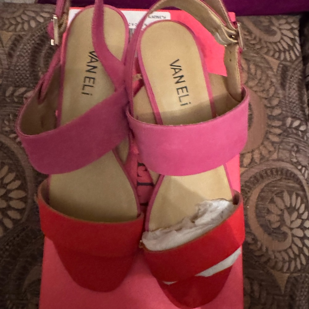 Vaneli Women's Pink and Red Sandals